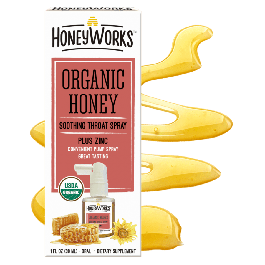 organic honey throat spray and syrup for adult