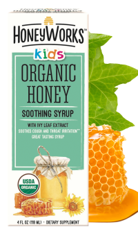 Organic Honey kids soothing syrups with leaf extract